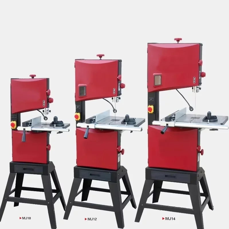 MJ10 10 Inch Woodworking Band Saw, Household Benchtop Band Saw Machine, Portable Sawmill for Solid Wood Processing