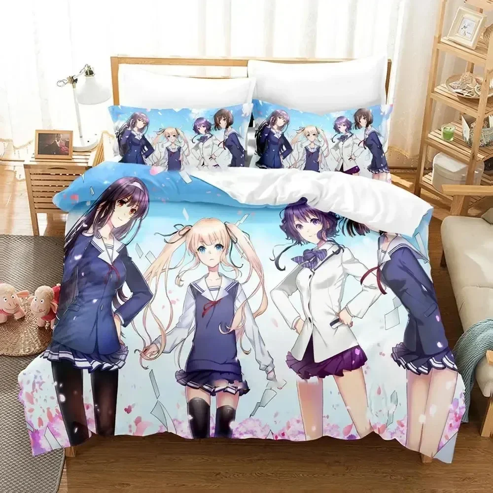 Anime Saekano How to Raise a Boring Girlfriend Comfortable Duvet Quilt Cover Pillowcase Bedding Set Decoration Home Textile