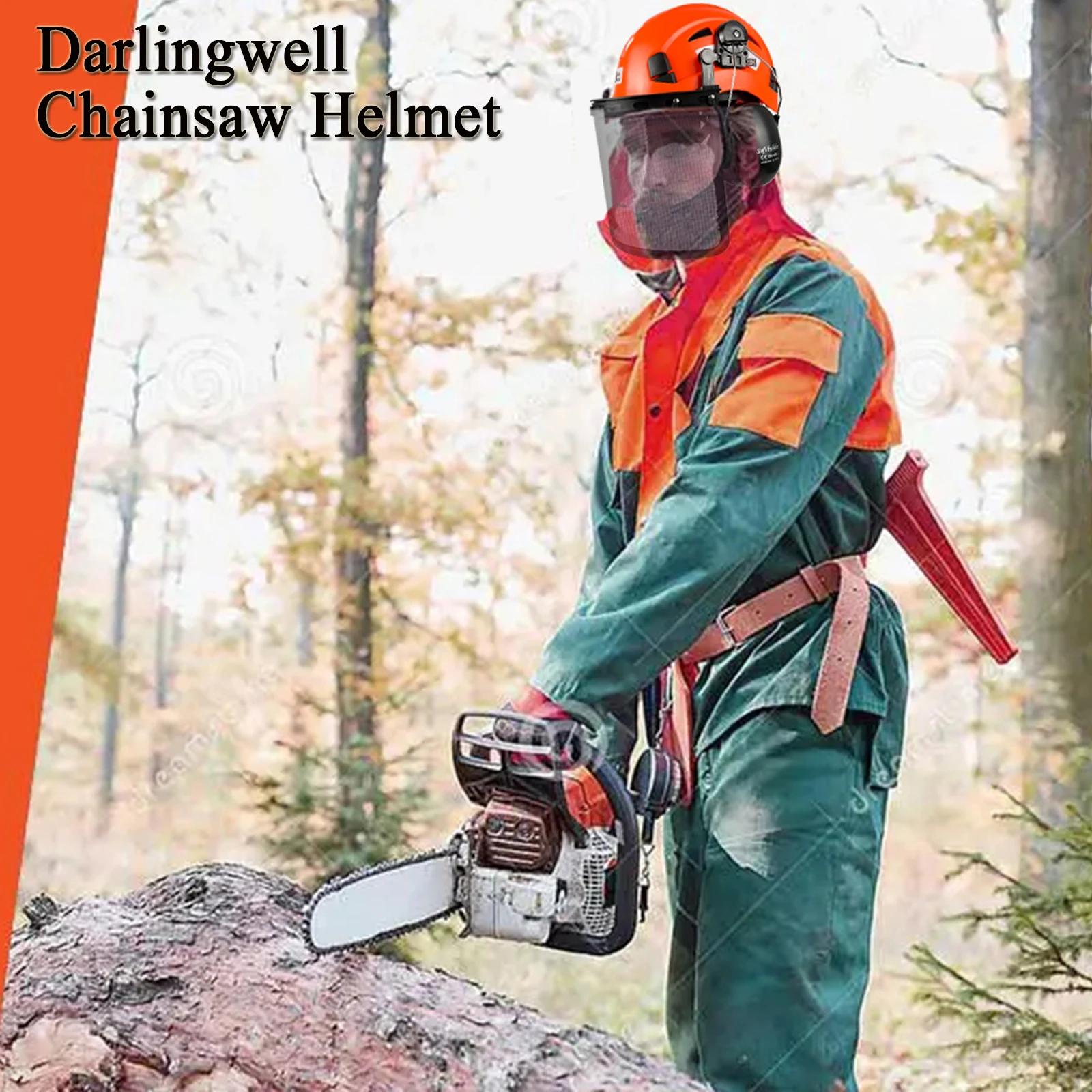 New Forestry Industrial Safety Helmet With Visor Mesh Face Shield Earmuffs Reflective Chainsaw Cutting Wood Work Hard Hat ABS