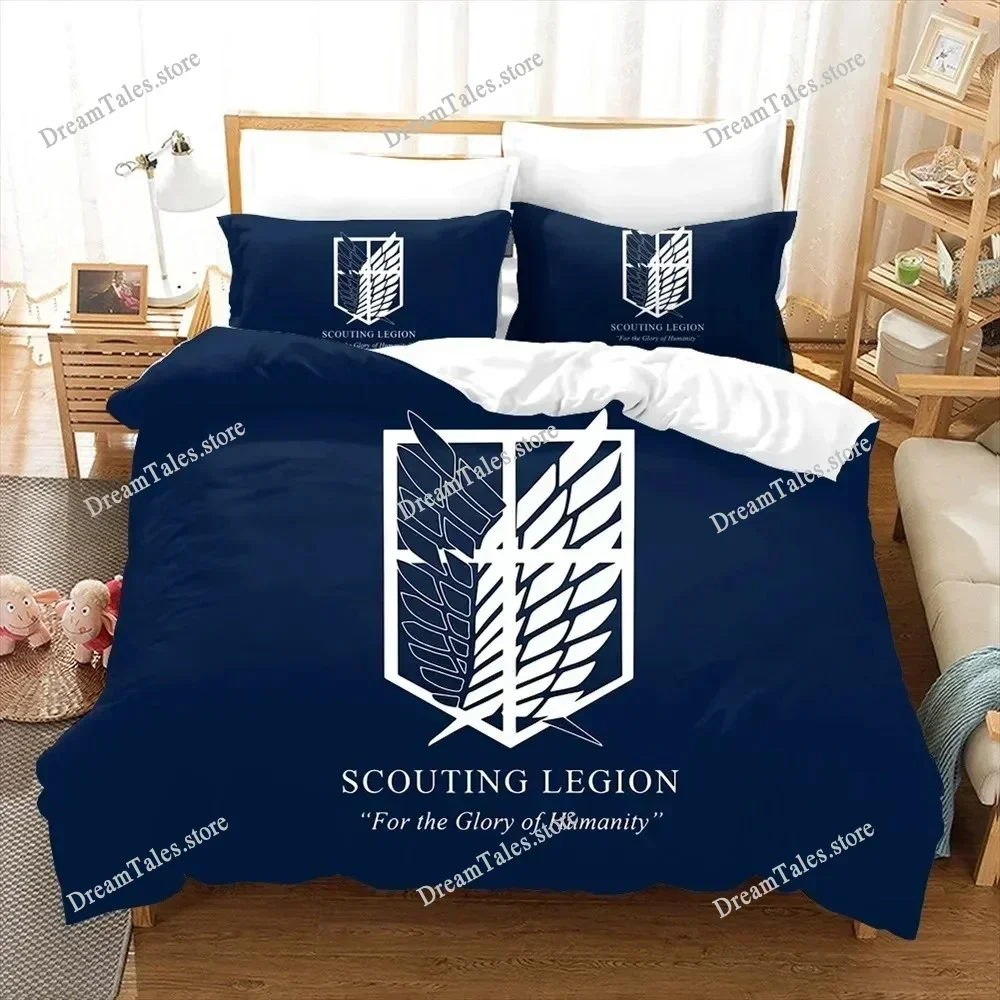 Attack On Titan Duvet Cover Anime Cartoon Bedding Set Boys Girls Bedroom Decoration Kids Gift Single Double Size Luxury Gift0299