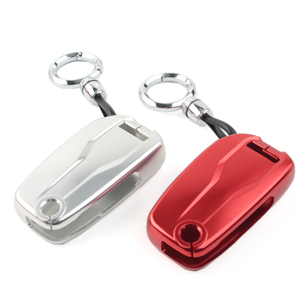 Aluminum Alloy Motorcycle Key Case Shell Cover For Ducati Diavel MTS1260s MTS950s MTS1260 Enduro Silver/Red