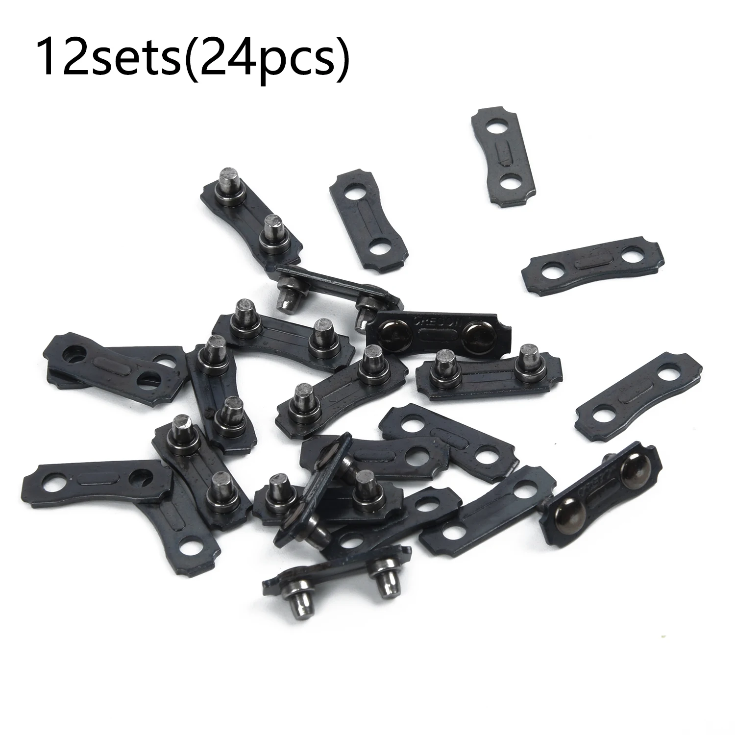 

12 Sets Chainsaw Chain Repair Links 3/8LP Pitch - .043 .050 Gauge Tools Kit Chainsaw Parts Replacement Accessories