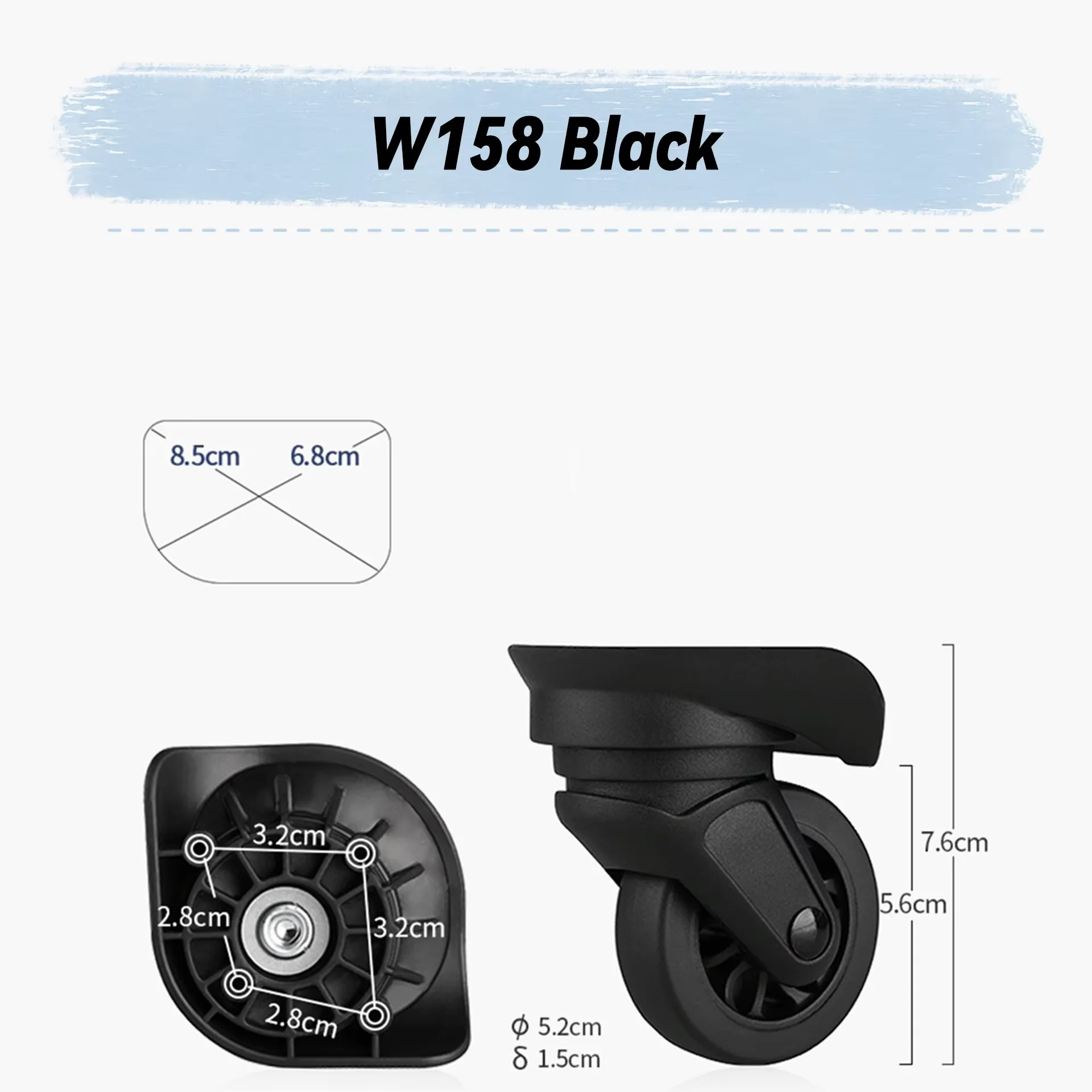 For American Tourister W158 Universal Wheel Replacement Suitcase Rotating Smooth Silent Shock Absorbing Wheel Accessories Wheels