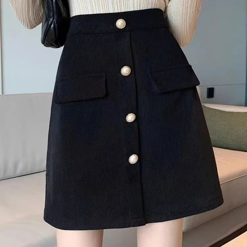 

High-waisted Skirt for Women Spring Autumn 2025 New A-line for Fat Mm Covering Belly and Slimming Buttocks Short Skirt