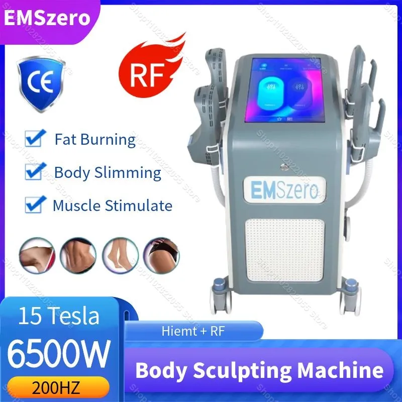 

EMSzero EMS Body Sculpting Slimming Machine 15 Tesla 200HZ Weight Lose Electromagnetic Muscle Stimulation Fat Removal with RF