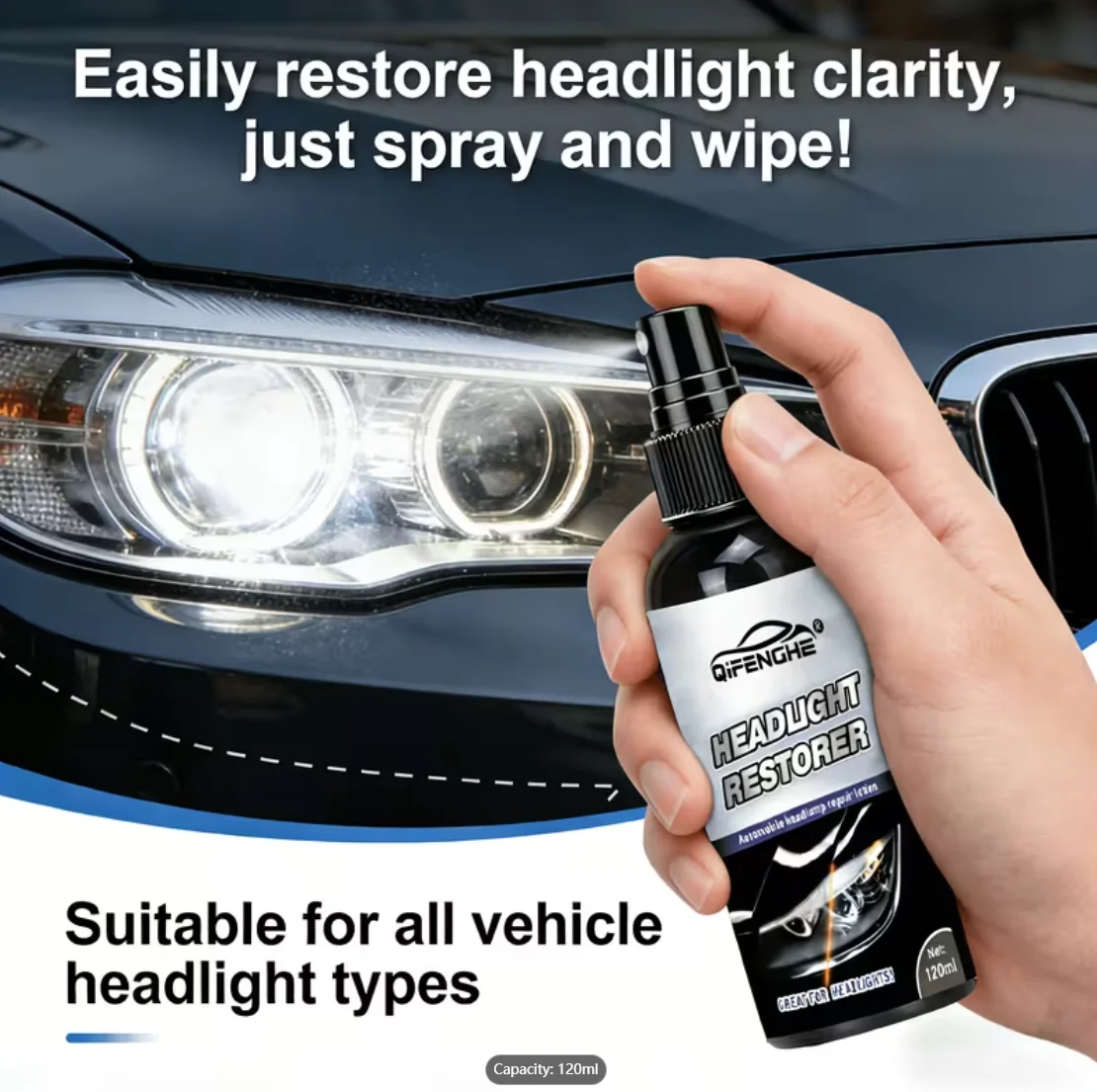 Headlight Polish Paste, Anti-Oxidation Restoration Cream, Scratch and Oxidation Remover, Car Light Brightening, Headlight Lens C