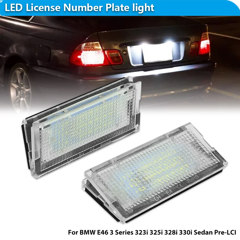 

For BMW 3 Series E46 4D 1998-2003 5D Touring 1998-2005 LED Number License Plate Light Lamp Cold White CANBUS Car No Error 12V