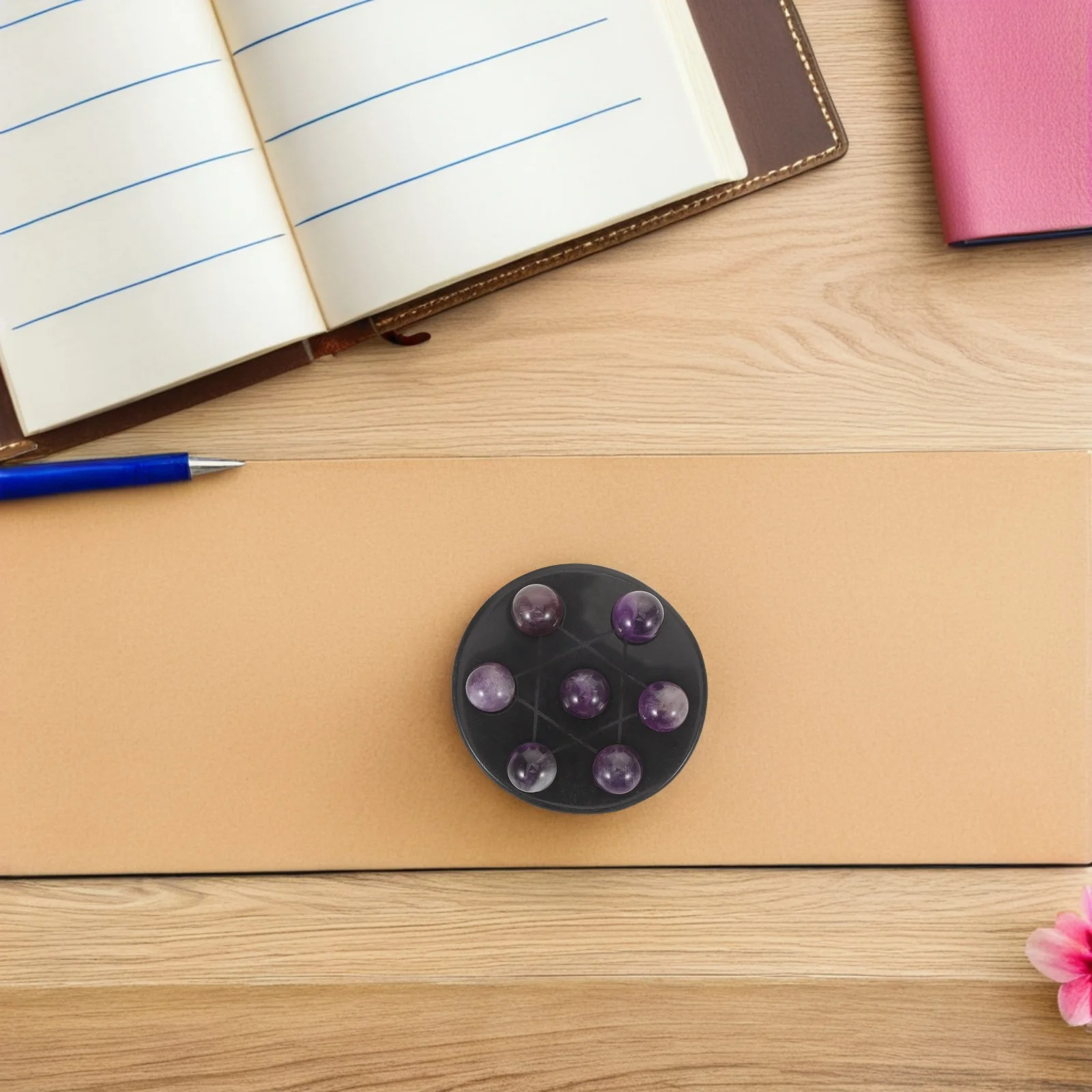 

1 Set Crystal Seven-Star Array Ball Feng Shui Ornament Mini Desktop Decor for Home Office Living Room Amethyst Crystal Display