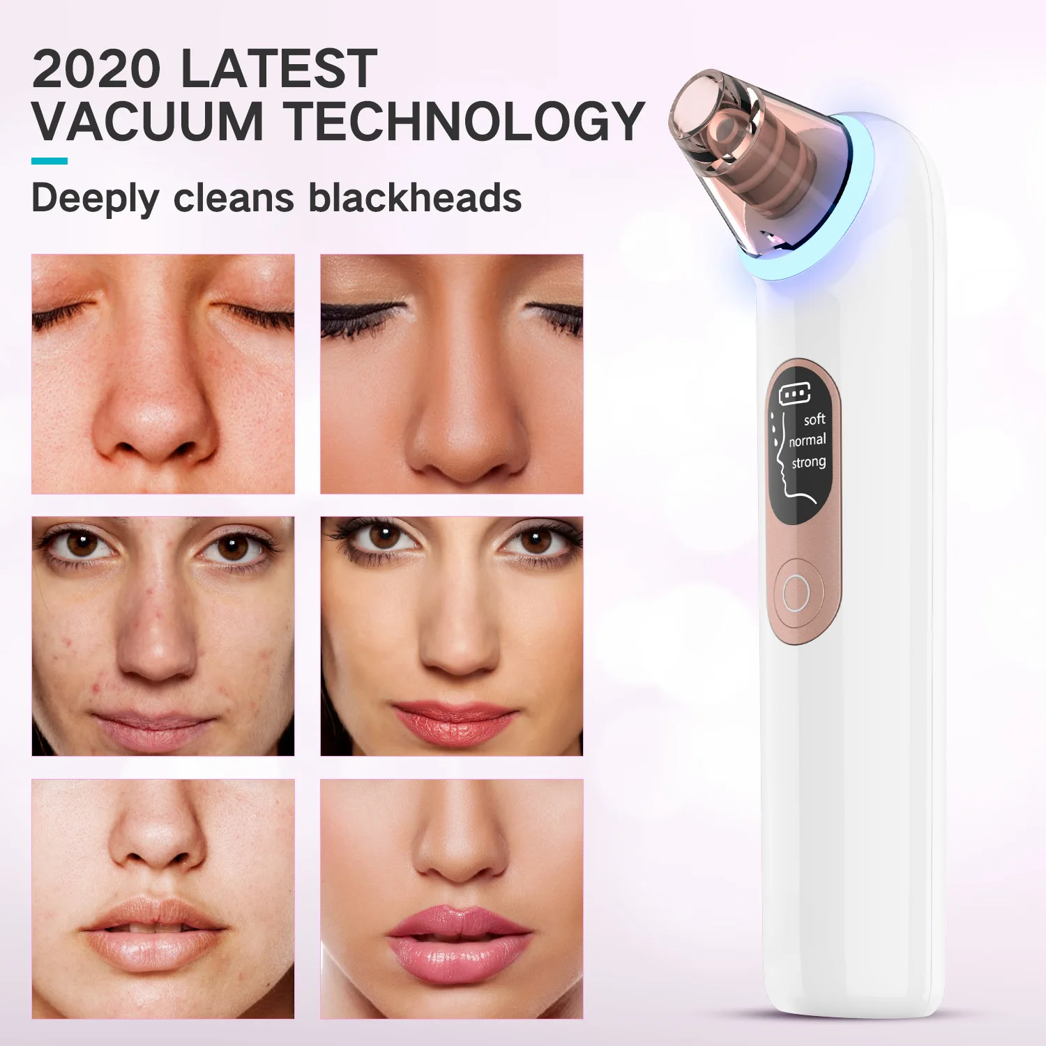Electric Blackhead Remover Vacuum with Microbubble & Blue Light Therapy, Professional Pore Cleanser for Deep Facial Cleaning