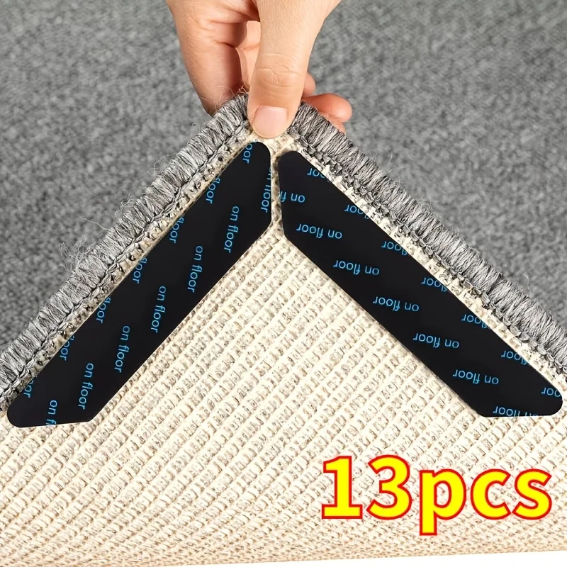 13Pcs Reusable Anti Slip Carpet Anchors Floor Rug Fixer Gripper No Residue