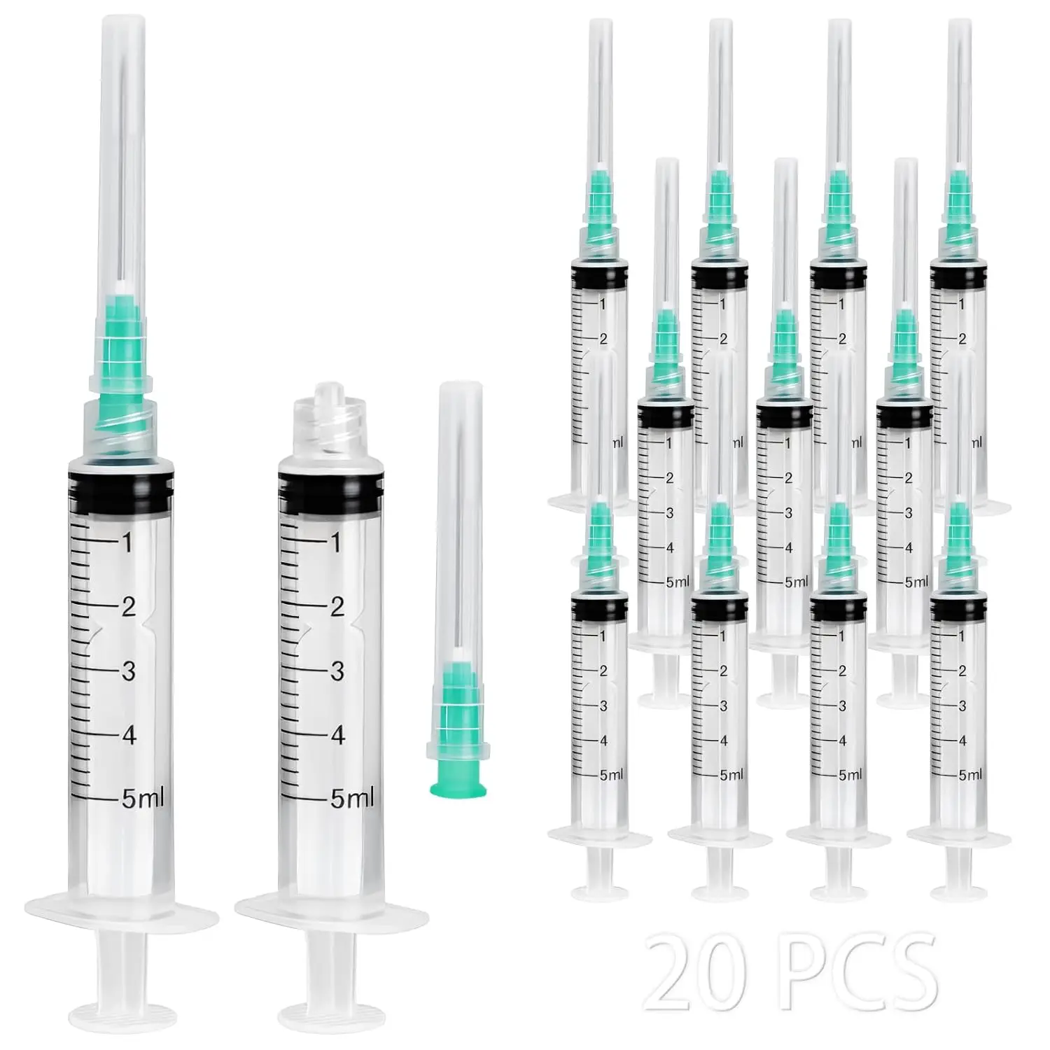 5ml Luer Lock Syringe, Suitable for Pets and Farm Animals, Industrial Use, Laboratory Dispensing, Crafts, DIY Clothing Supplies, Nail Art, Rhinestone Application, Laboratory Dispensing, Industrial Feeding, Pet Feeding, Multi-Purpose, Scientific Laboratories, Plant Irrigation, Aquarium Water Change Syringe
