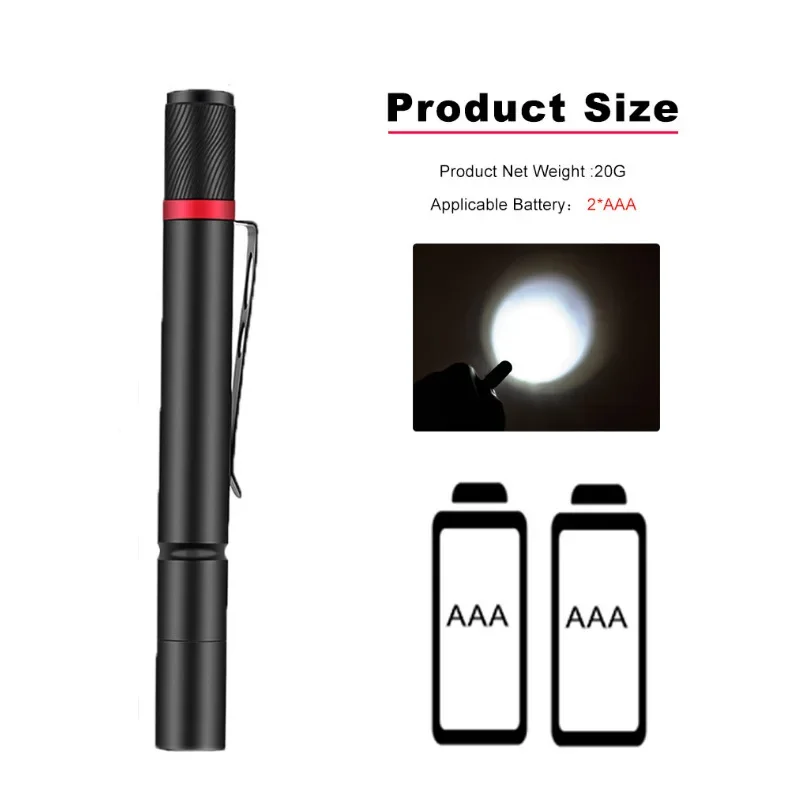 Ultra small LED Flashlight With premium XPE lamp beads IP67 waterproof Pen light Portable light For emergency, camping, outdoor