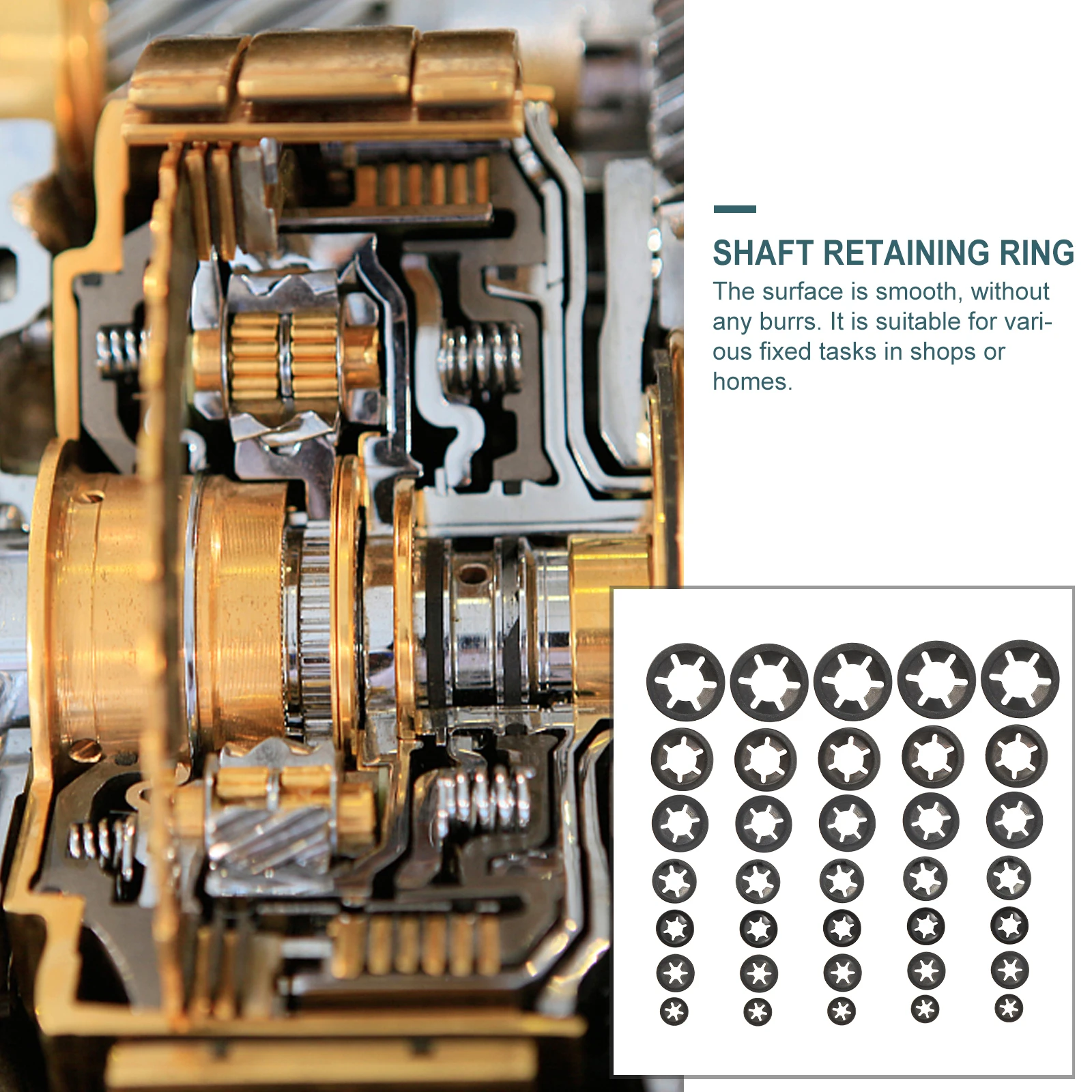 

210pcs Clamp Locking Washers 7 Sizes Carbon Steel Corrosion Resistant Industrial Fasteners Internal Tooth Bearing Clip