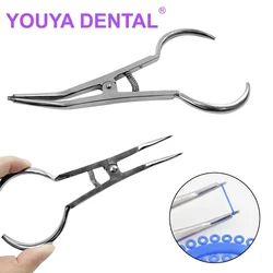 1Pcs Dentistry Orthodontic Dam Clamp Placing Pliers Elastic Dental Separator Circle Rubber Ring Ligature Ties Placement Forceps