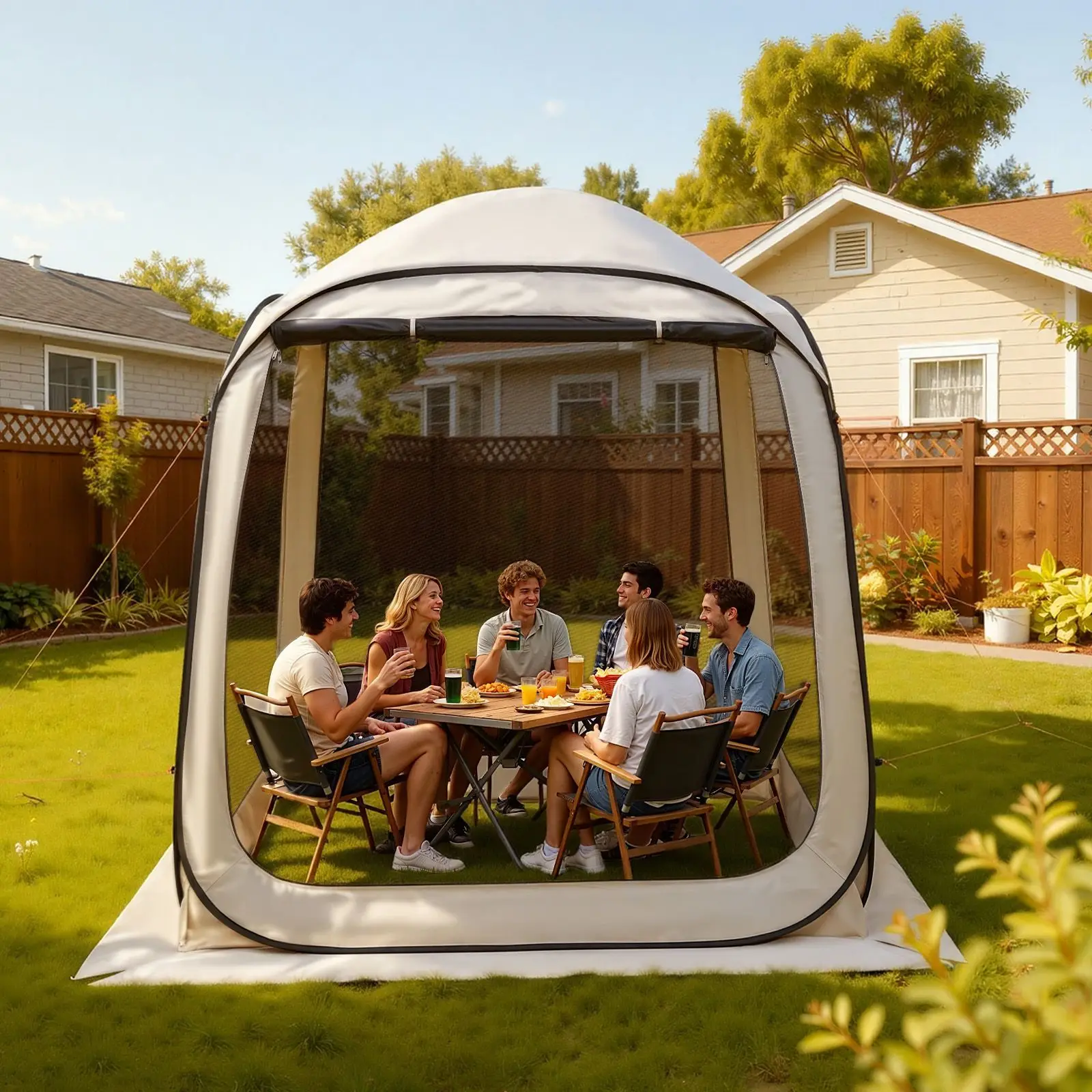 Screen House Tent, 6 x 6 ft, 4-6 Person Pop Up Screen Tent, Portable Screened in Canopy with Carry Bag, Netting Sides, Sale