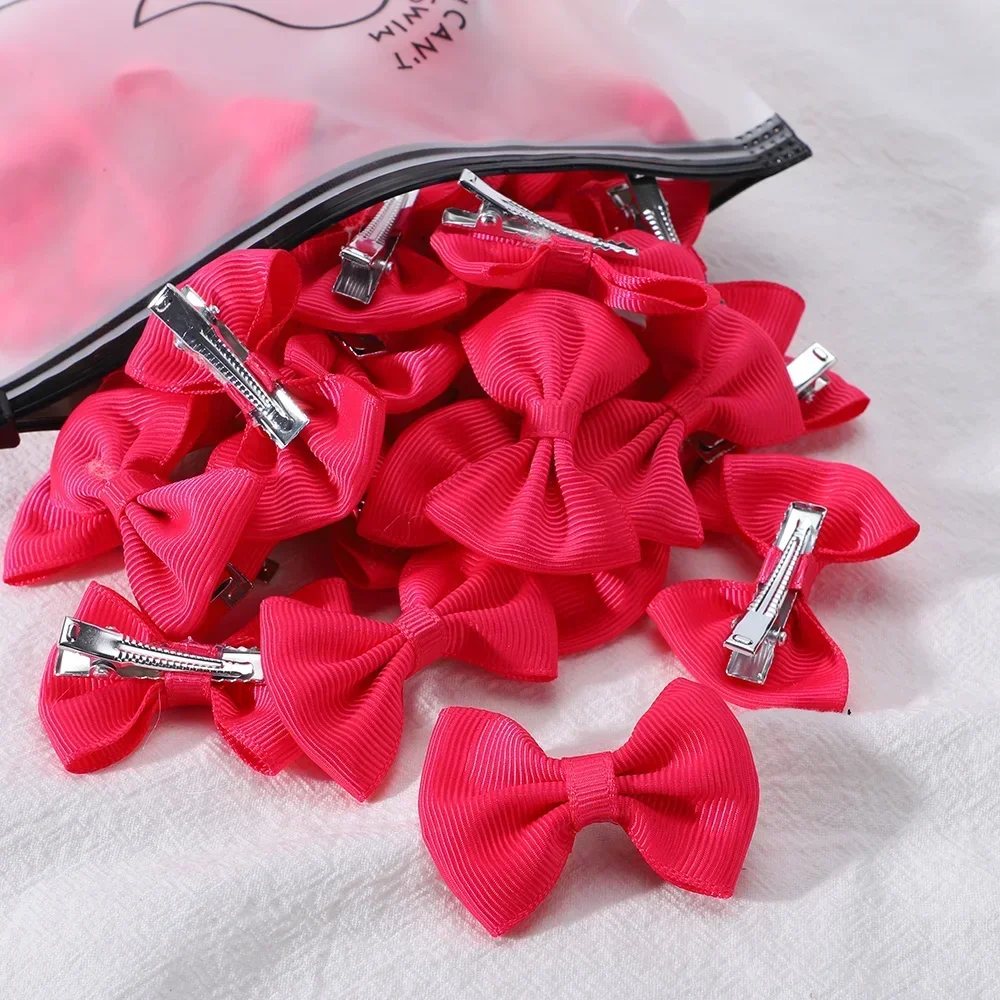 Presilhas Bow Ribbon Hair Clips para bebês, Handmade Headwear, grampos de cabelo, acessórios para cabelo do bebê, 10pcs por lote