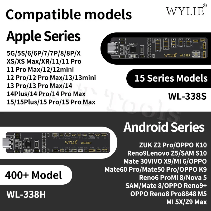 Placa de activación de batería integrada para teléfono inteligente WYLIE para IPHONE 5-15PM, placa de detección de la serie Android, batería de activación con un clic