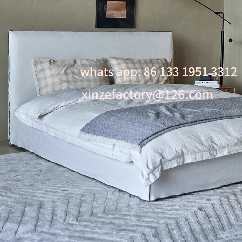 

Customizable medieval style wabi-sabi double fabric French washed cotton and linen soft Simple modern removable and washable