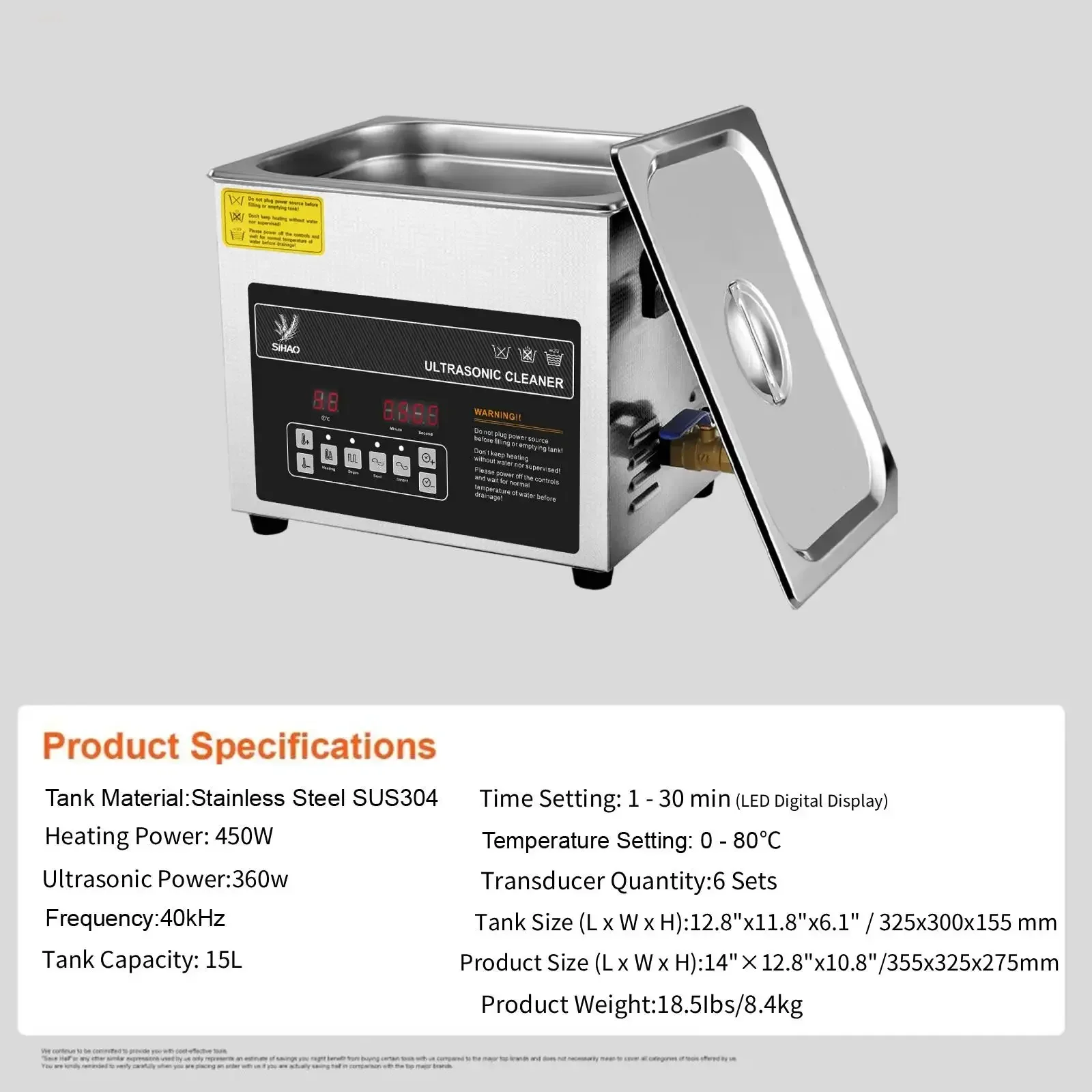 Ultrasone reiniger voor thuis 1.3L-30L draagbare multifunctionele echografiemachine voor veelzijdige en efficiënte reiniging van huishoudelijke apparaten