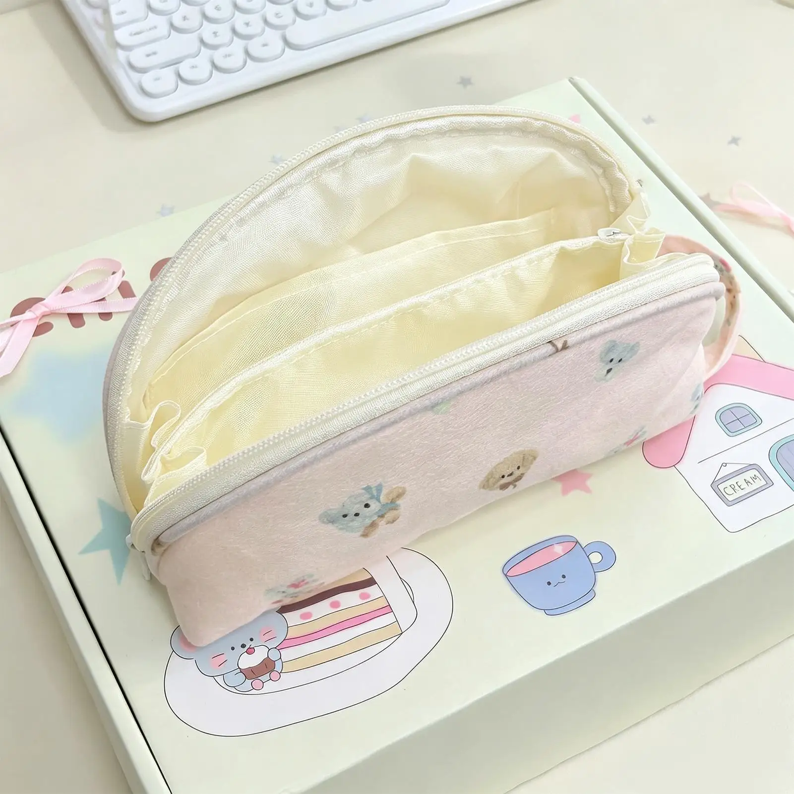 Pencil Case Cute Portable Large Capacity Multi Compartment Storage Back To School Pencil Case For College Travel Backpack