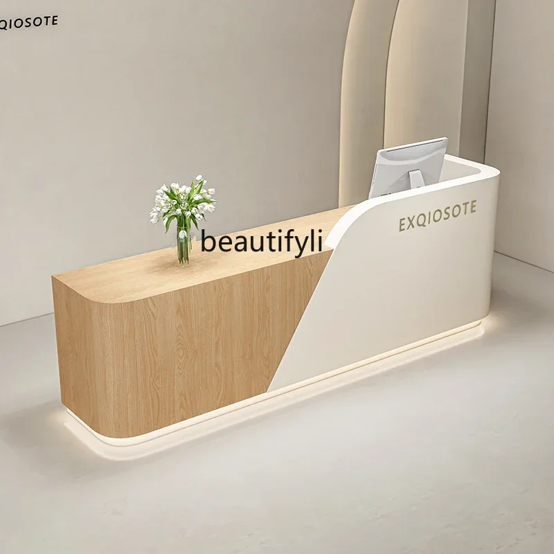 182C Beauty salon Bar Hair salon Paint front desk Clothing store Dental clinic Light luxury reception desk Training checkout pag