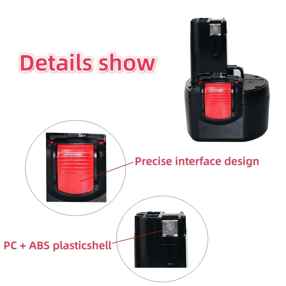 BAT048 9.6V 4800/6800/9800mAh Ni-CD Rechargeable Battery Power Tools Battery for Bosch PSR 960 BH984 BAT048 BAT119