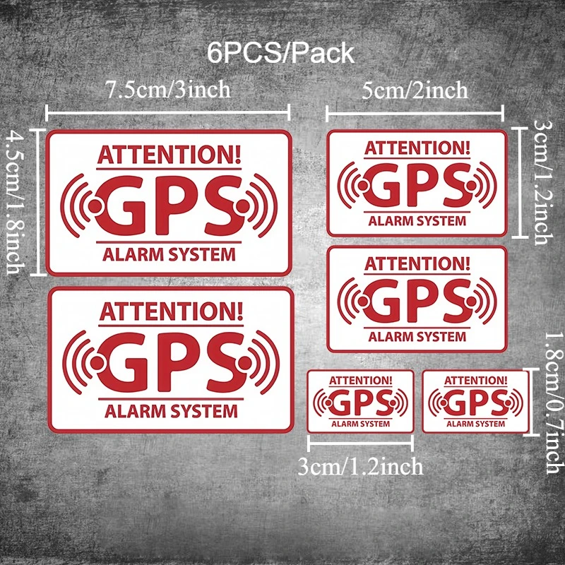 1Set GPS Alarm System Motorcycle Stickers Waterproof for Motorbike Fuel Tank Front Fairing Helmet Scooter Warning Vinyl Decals