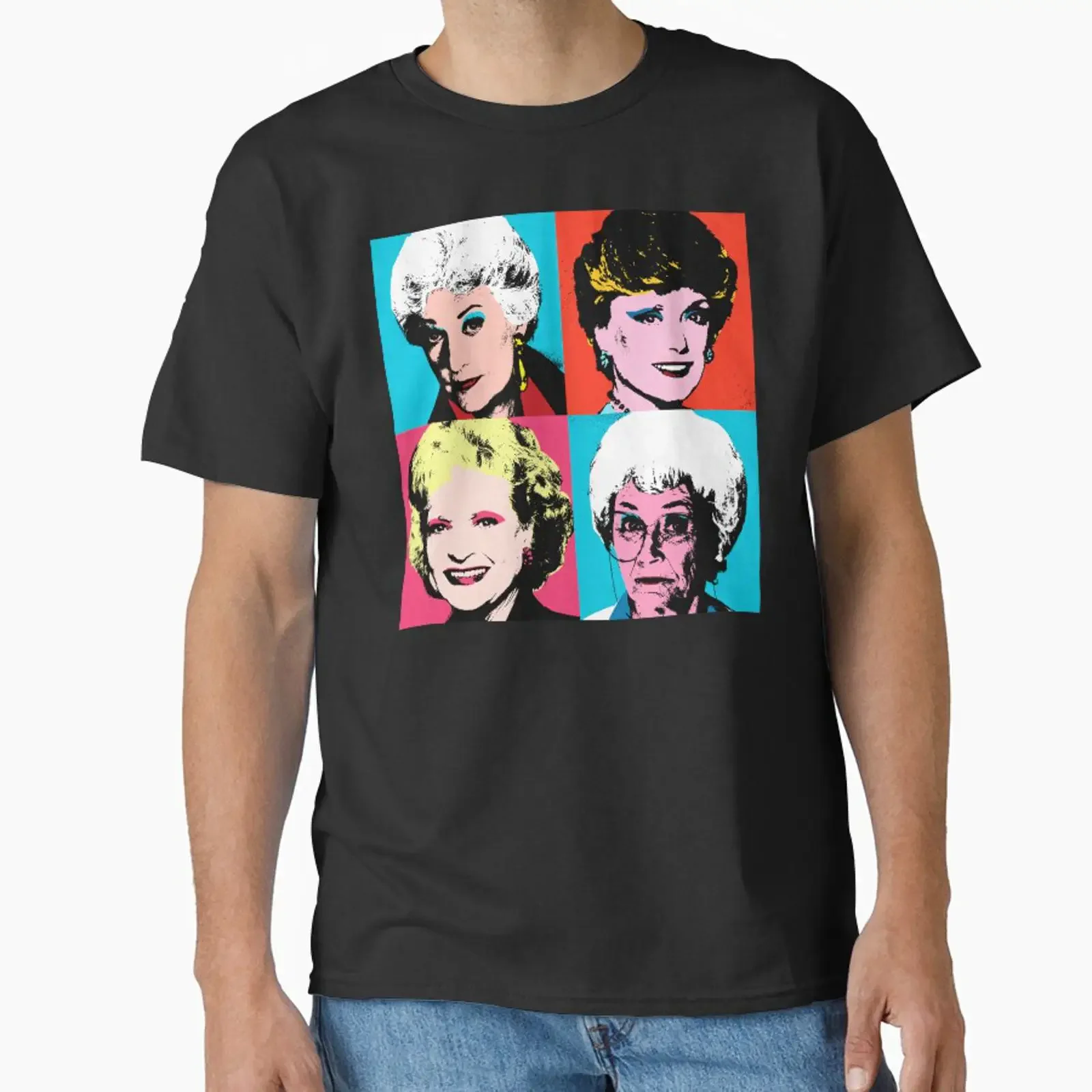 Golden Warhol Girls designed and sold by Retro Freak vintage Washed Comfortable Breathable fashion Slightly