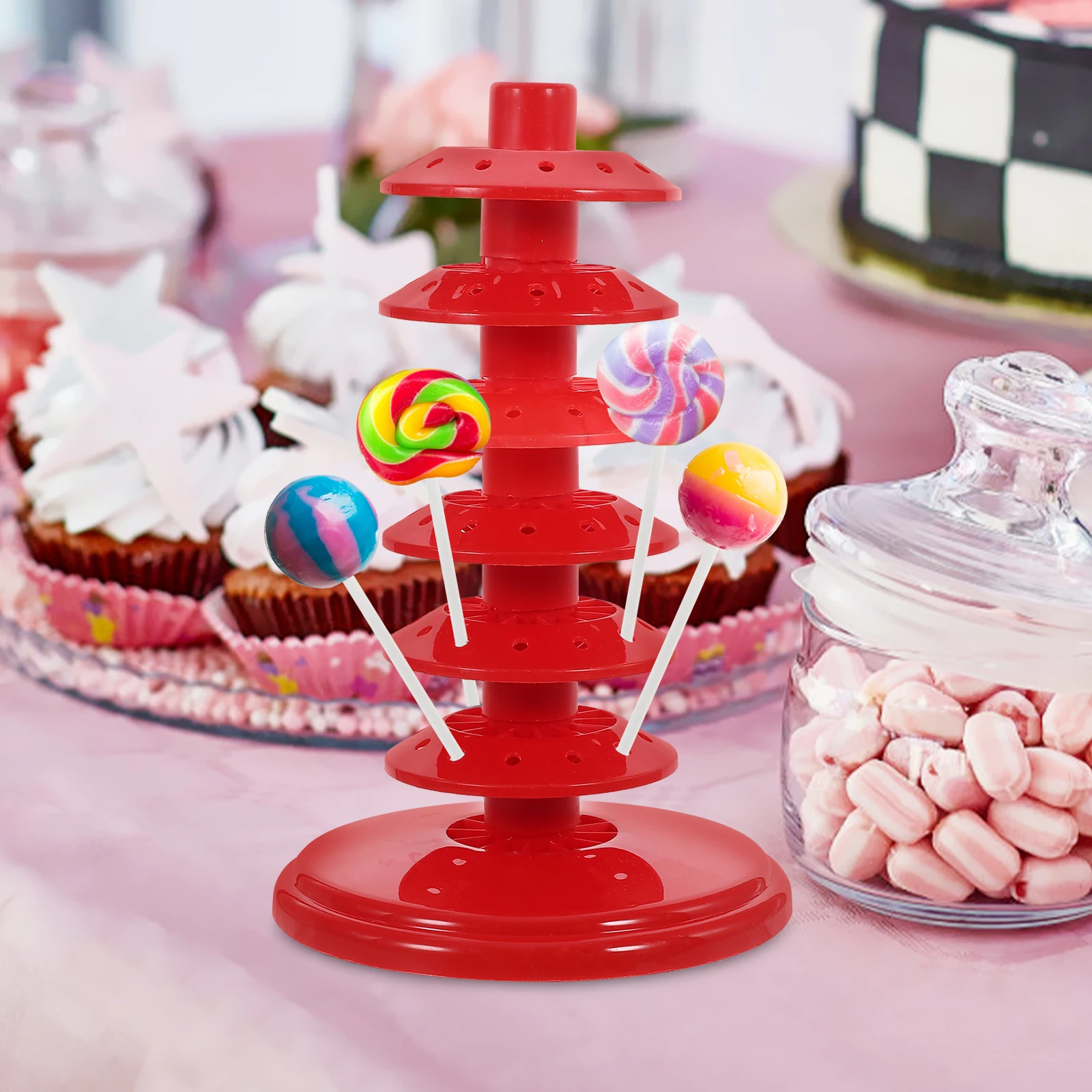 

Multi Holes Lollipop Stand Cake Pops Display Holder Plastic Lollipop Rack Party Use Pp Material Easy Assembly Decorative