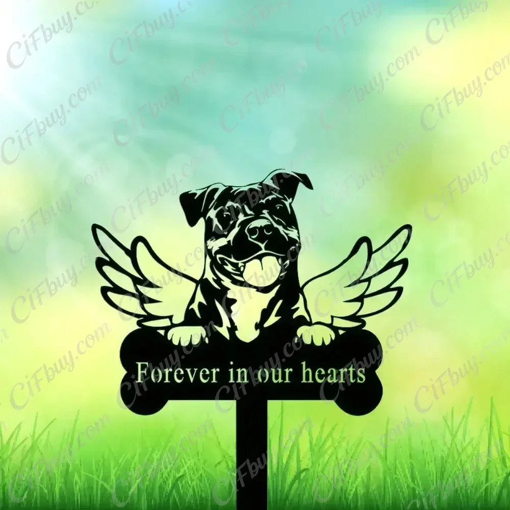 CIFBUY Handcrafted Dog Memorial Garden Stake Metal Pet Remembrance Marker Outdoor Yard Decor Rustic Sign Gift Plaque