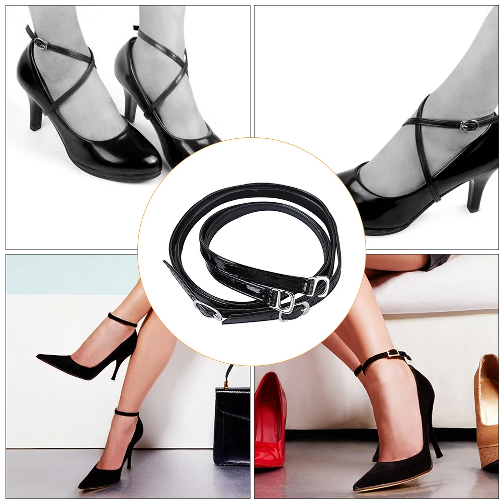

1 Pair Cross Pu Anti-Slip Shoe Straps For Women High Heels Adjustable Ankle Bands Detachable Shoelace Walking Dancing