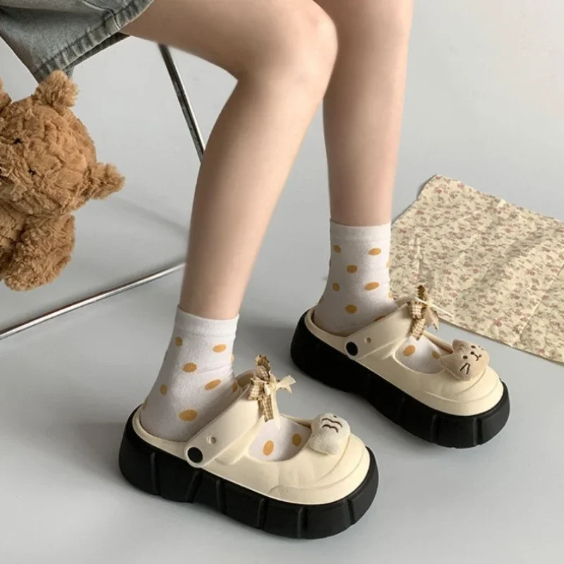 New Cute DIY Cat Fish Fashion Clogs For Women Indoor Street Slippers Soft EVA Close Toe Platform Shoes Female Leisure Mulers - view 3