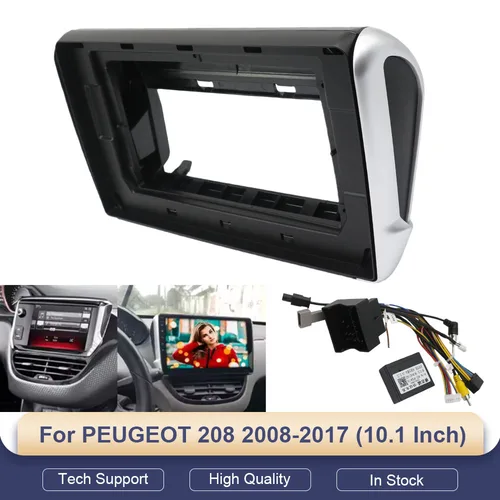 Para PEUGEOT 208 2008-2017 (10,1 pulgadas) Radio de coche Fascia Android GPS MP5 reproductor estéreo 2 Din unidad principal Panel marco de tablero Instalati