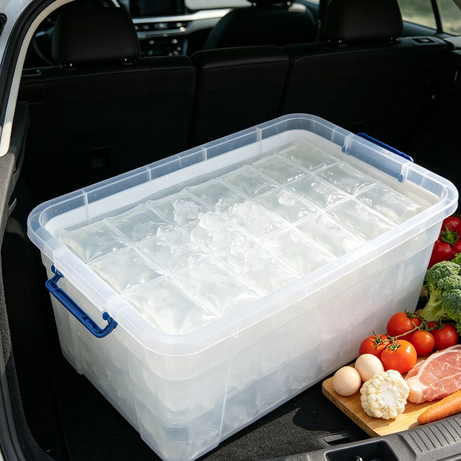Reusable Ice Pack Grid Gel Sheet Flexible Leakproof Cooling Gel Pack for Lunch Bags Coolers Food Storage Outdoor Use 14.76x10.43