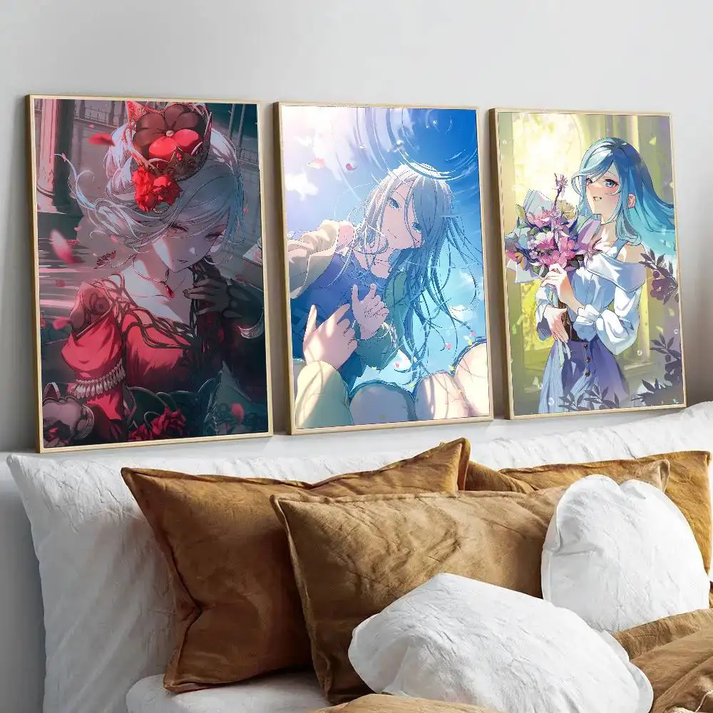 Shizuku Hinomori Anime P-Project Art Klebende Wanddekoration, wasserfest, für Zuhause, Wohnzimmer, Schlafzimmer, Bar, ästhetische Dekoration