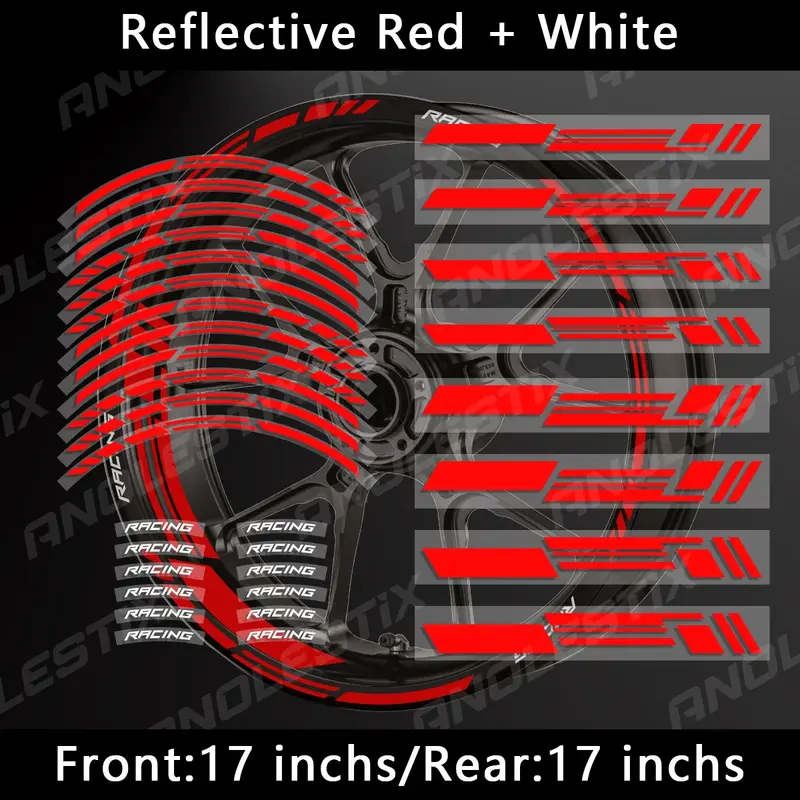 Reflective Motorcycle Wheel Stickers Hub Decal Rim Stripe 17 Inchs For YAMAHA Honda Kawasaki Suzuki BMW KTM Husqvarna Triumph - Image 20