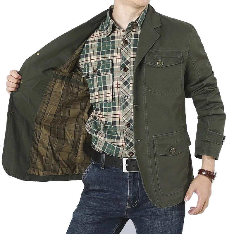 2024 MenCasual Cotton Self-Defense Suit Stab-Proof Flexible Light Weight Fbi Police Military Tactical Safety Mid Length Jacket