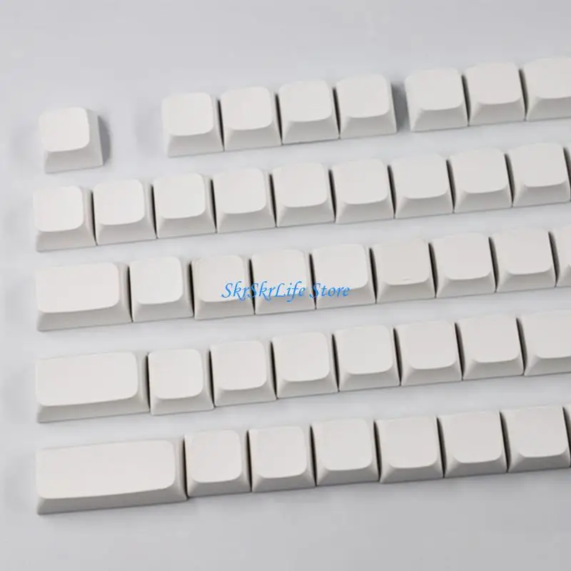 

E65E Minimalistic White Blank Keycaps XDA Profile for Mechanical Keyboard 108 104 100