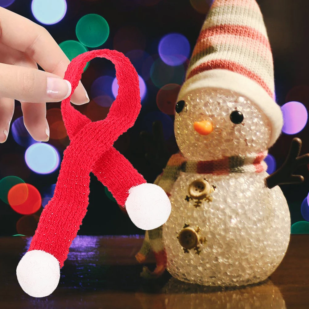 

12Pcs Miniature Knitted Christmas Hats Scarves Set Festive Decorations for Crafts Tree Ornament Bottle Topper Holiday Party DIY