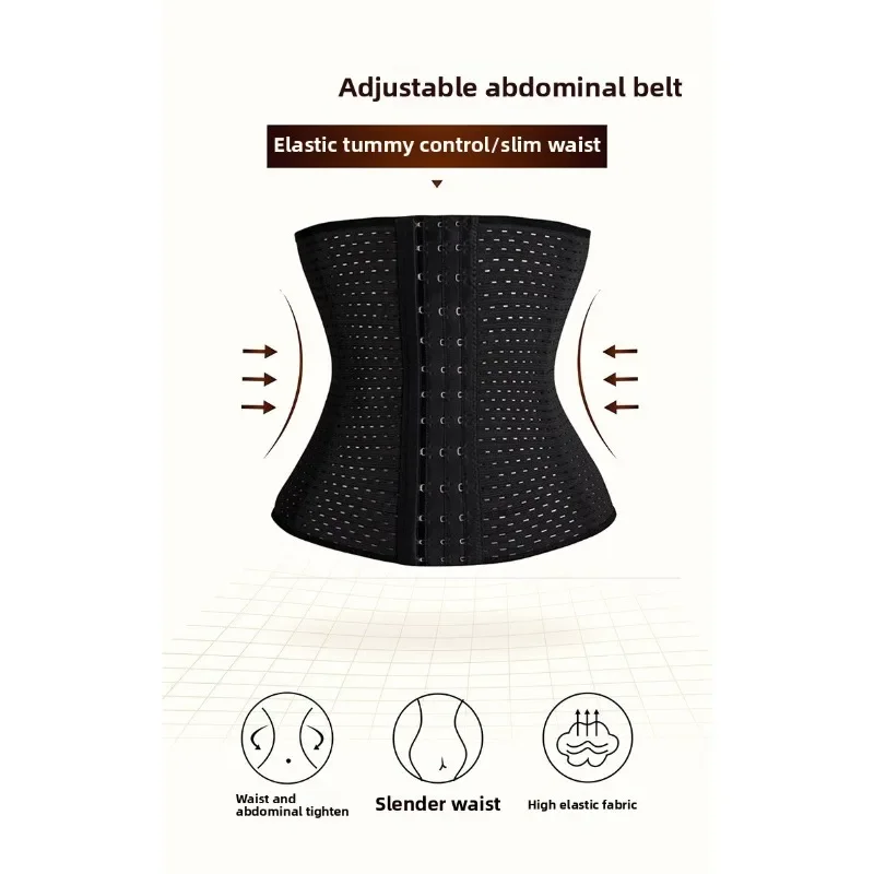 Three Row Buckle Breathable Hollow Out Women's Corset Put Away Abdomen Appearing Thin   Comfortable Soft Ladies' Waist Cinching