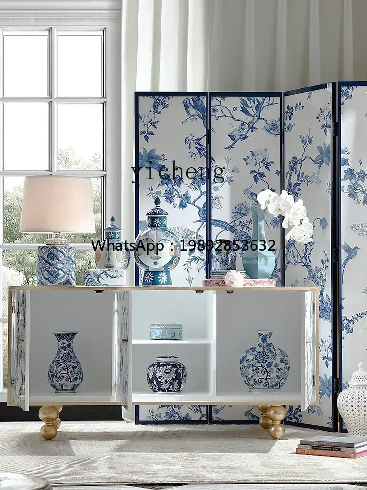 G1 Chinese Style Dining Edge Entrance Cabinet Decorative Household Solid Wood Storage Cabinet
