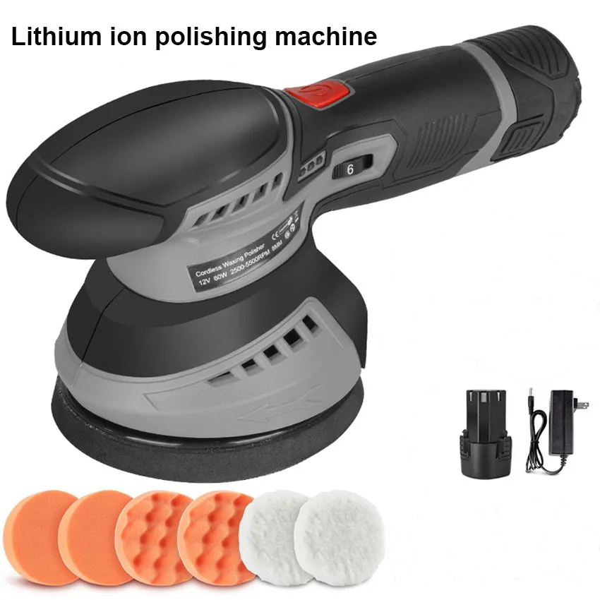 ﻿ 12V Lithium Ion Polishing Machine Cordless Car Polishing Machine Wireless Dual Action Brush Car Polisher Waxing Household