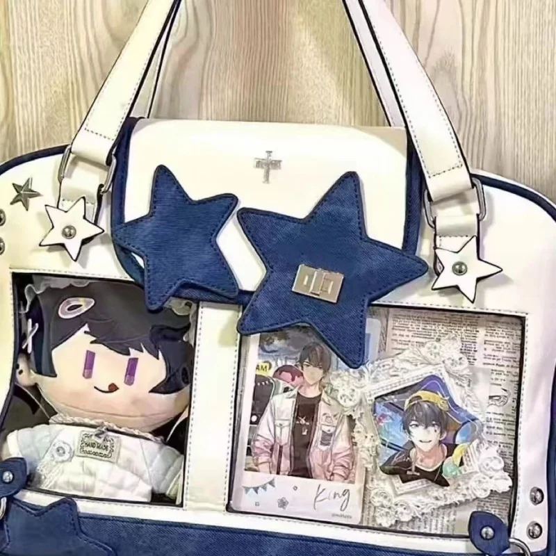 Y2K Trendy Star Ita Bag Lolita Girl tasca trasparente borsa a tracolla moda borsa a tracolla Display fai da te da donna borsa carina