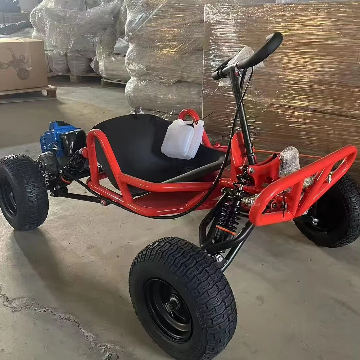 90cc 1.2L-Powered Pedal Kart 6-inch Road-Specific Tires Superior Grip Outdoor Racing/Team-Building Entertainment Kart