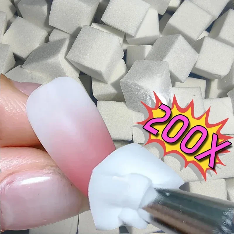 Mini Square Nail Art Sponge with Grabbing Pen Soft Sponges Gradient Nail Art Smudge Tools Manicure DIY Nail Sponge Gripper Tools