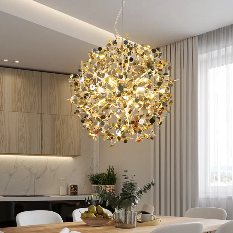 โคมไฟเพดาน LED สแตนเลสทันสมัย สำหรับห้องรับประทานอาหาร ตกแต่งบ้าน โคมไฟห้องนั่งเล่น ไฟภายในอาคาร