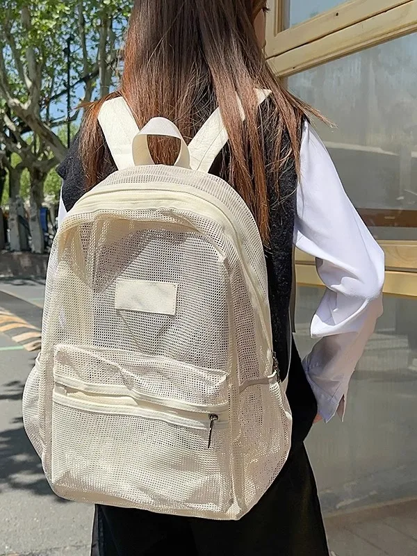 

2025 New Summer ex Lightweight Outdoor Breathable Me Hollow out Large Capaci Bapa Casual oulder Bag for Hiking