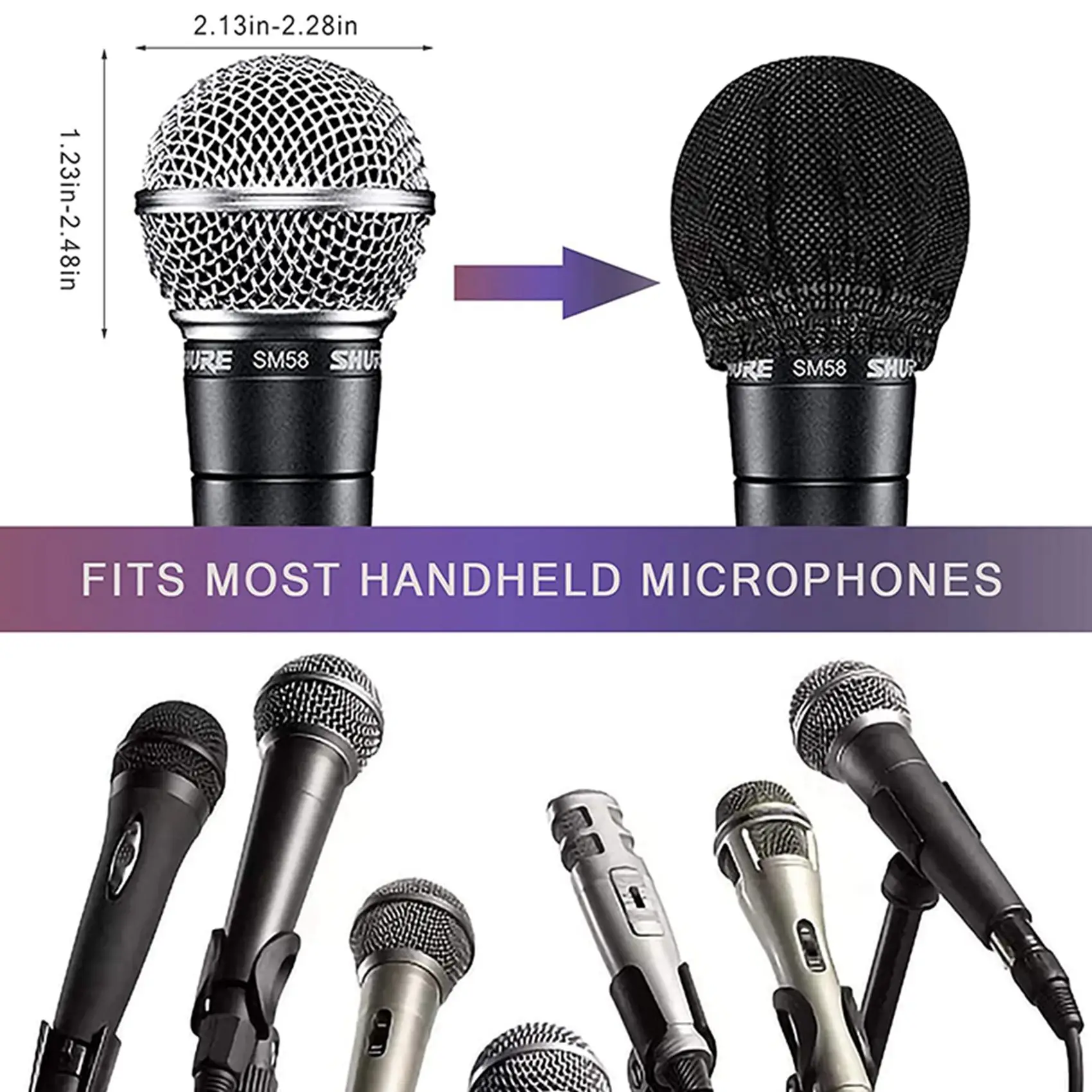 500 Pcs Disposable Microphone Covers, Windscreen Mic Covers, Handheld Microphone Protective Cap For Karaoke-Y47A