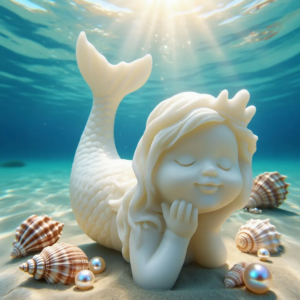 3D Mermaid Silicone Candle Mold DIY Crafts Gypsum Cement Resin Crystal Casting Mould Handmade Chocolate Ice Cube Making Tool