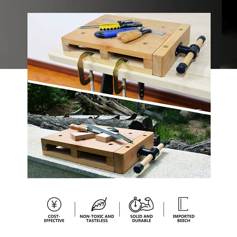 Tavolo multifunzionale per la lavorazione del legno in faggio Banco da lavoro manuale da tavolo portatile Mini tavolo per la lavorazione del legno per uso domestico in miniatura 2025 NUOVO